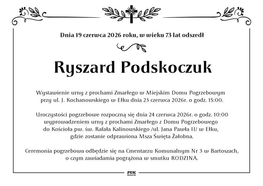 Ryszard Podskoczuk - nekrolog